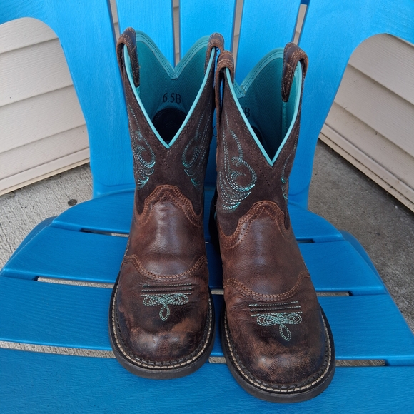 Kids Western Cowboy Boots - Brown and Blue - Picture 1 of 6